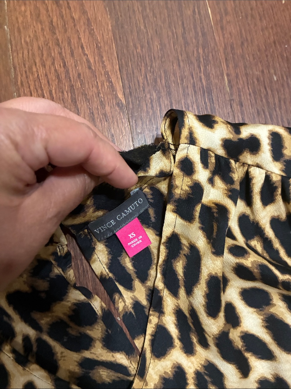 Leopard Print Long Sleeve Blouse - Tan & Black - Picture 4 of 5